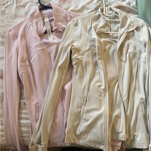 Pink and Cream Zip-Up Jackets
